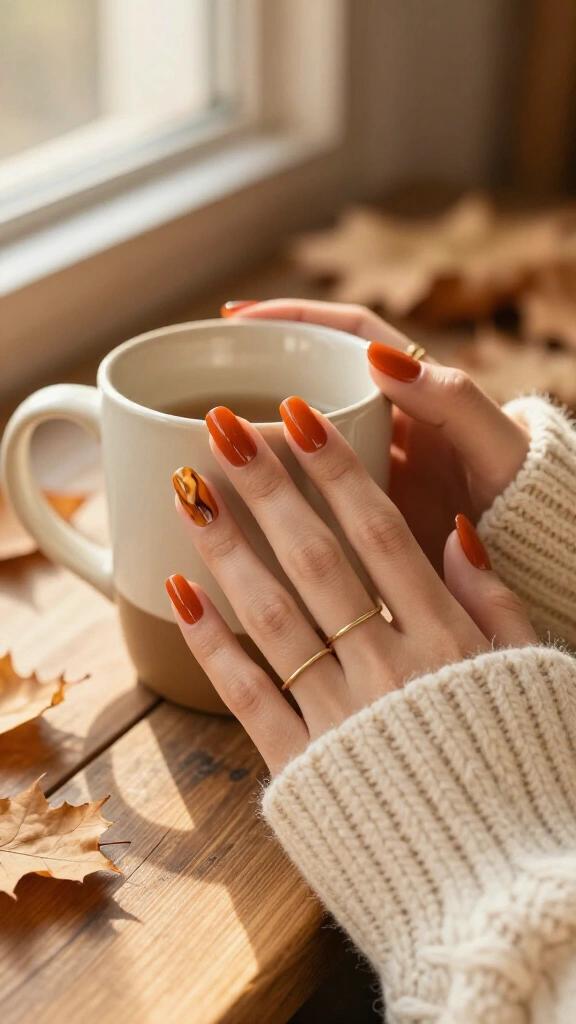 Tortoiseshell & Burnt Orange Accent