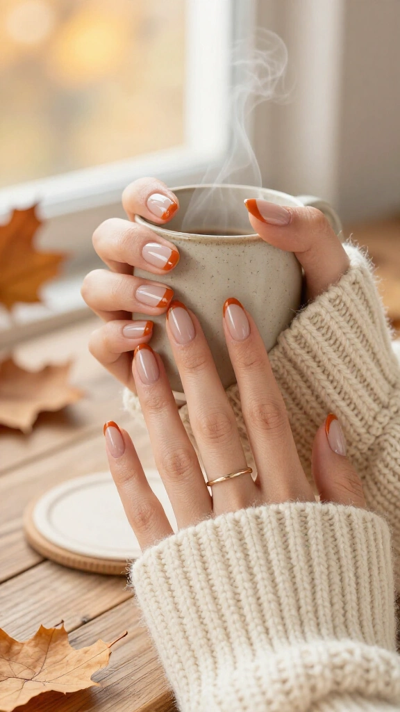 Burnt Orange French Micro Tips