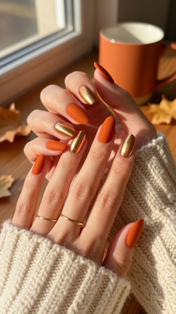 Chrome-Dipped Burnt Orange Tips
