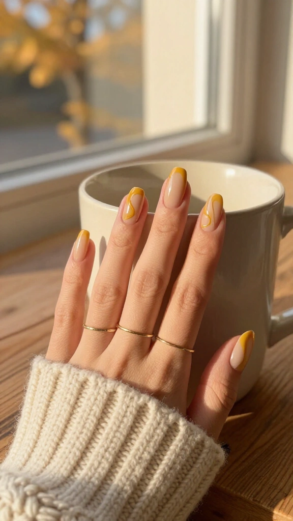 Muted Mustard Swirls