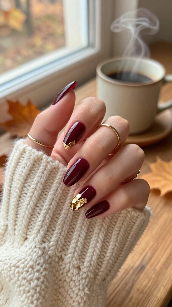 Deep Merlot with Gold Chrome Foil