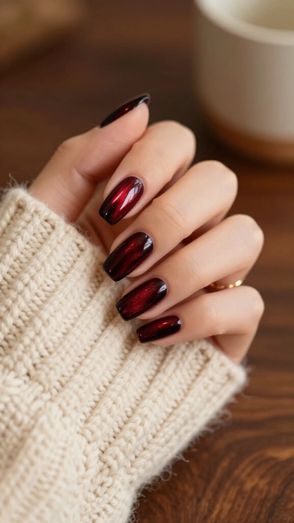 Burgundy Cat-Eye Magnetic Polish