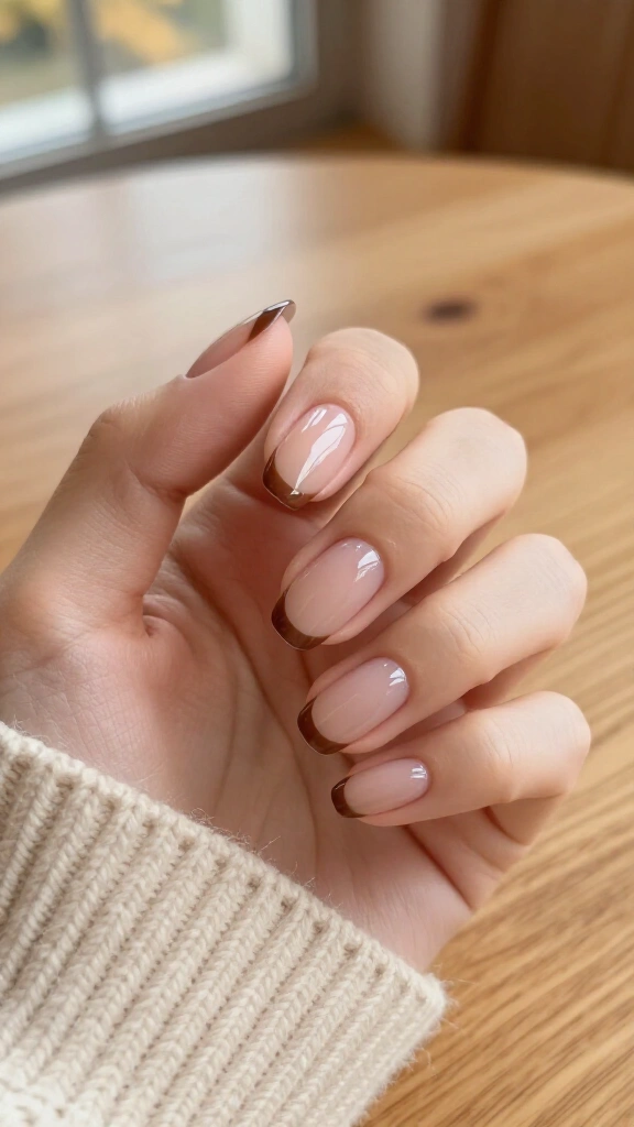 Bare Nail with Chocolate Micro-Cuffs