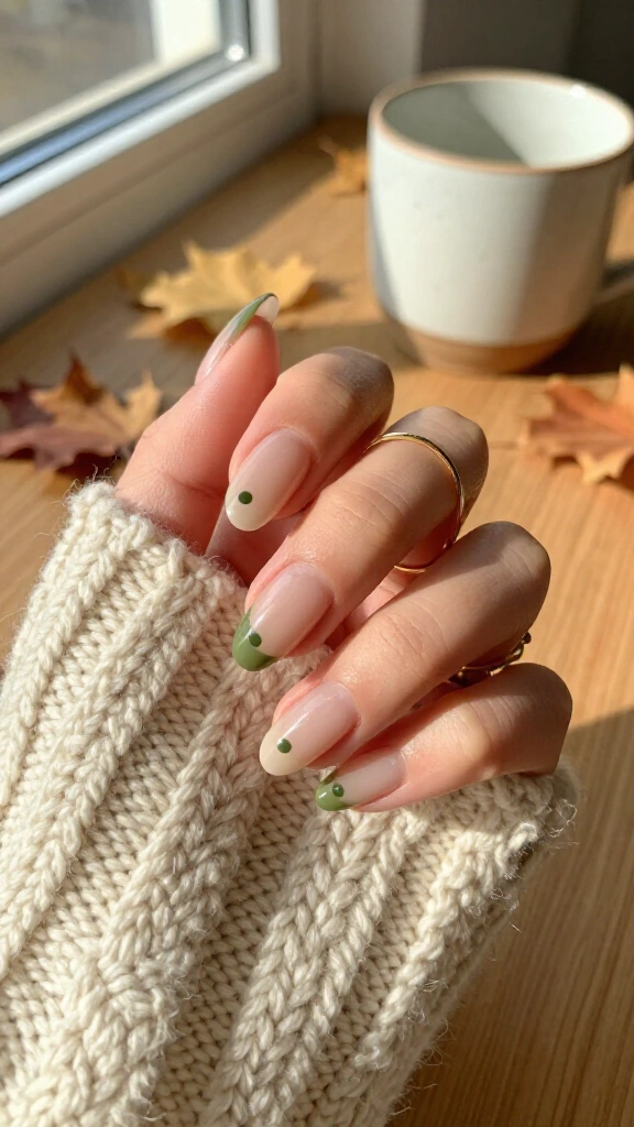 Muted Olive Minimalist Dots