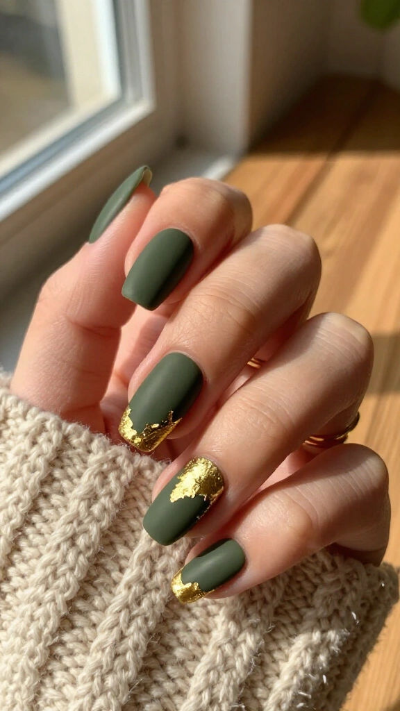 Matte Olive Green with Foil Details