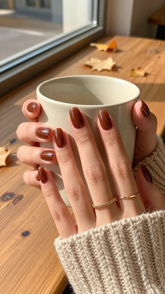 Chocolate Brown Jelly Nails