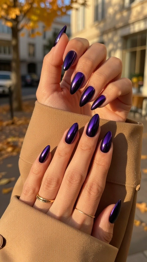 Midnight Plum Chrome Stilettos
