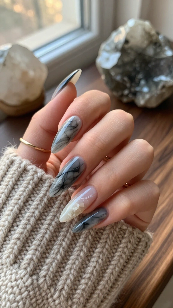 Smoked Quartz Crystal Marble