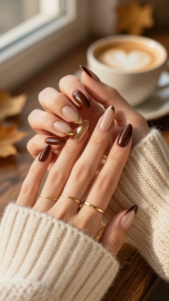 Gilded Espresso French Stilettos