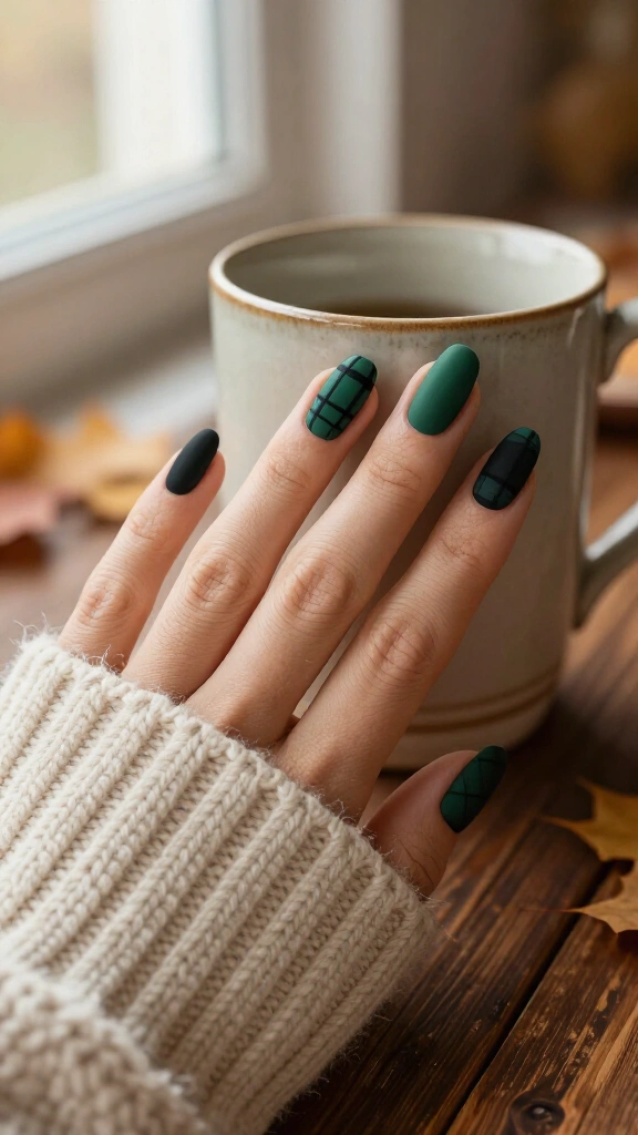 Matte Forest Green Buffalo Check