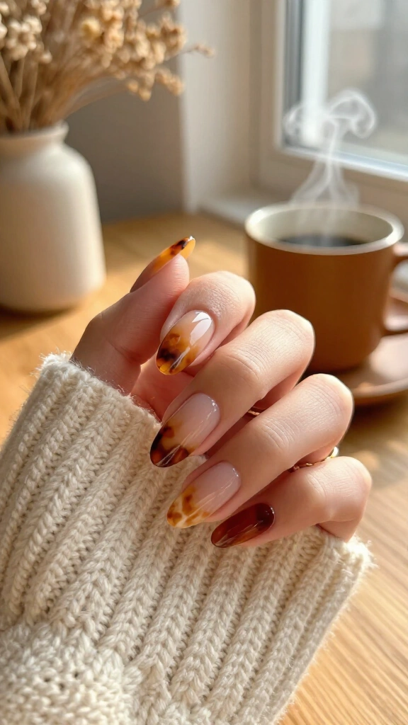Tortoiseshell French tips