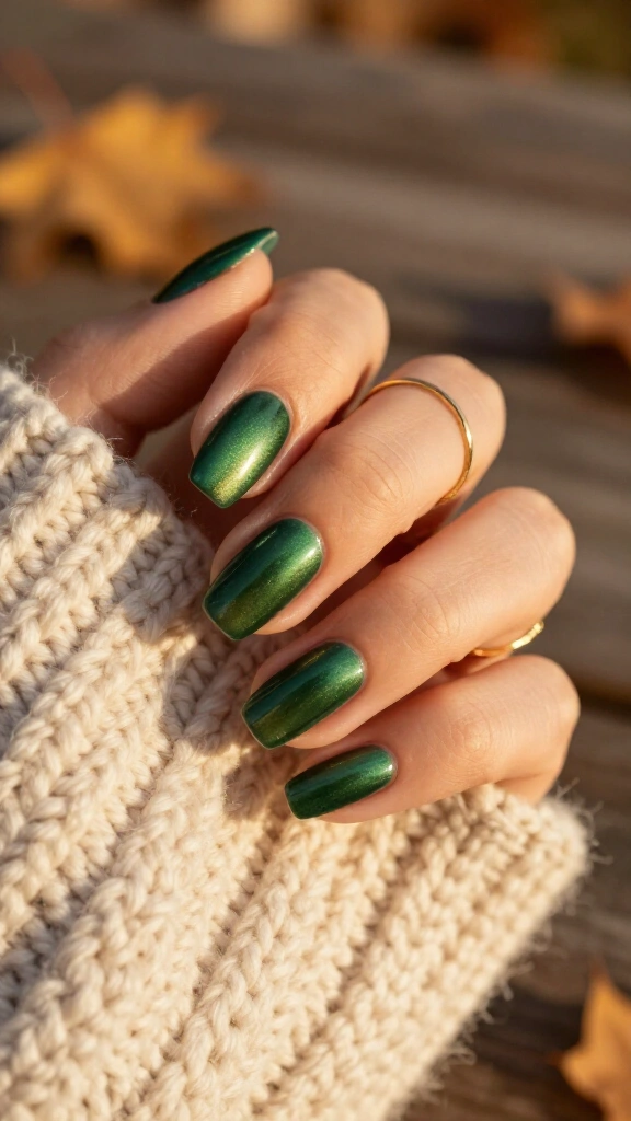 Deep moss velvet cat-eye