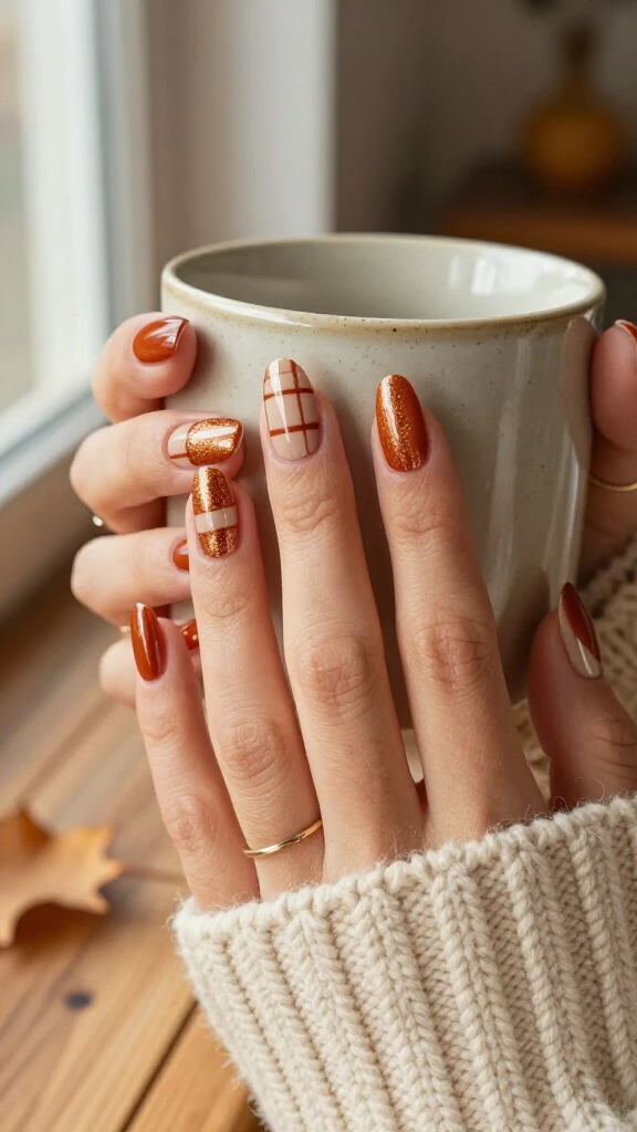 Pumpkin Spice Shimmer Plaid