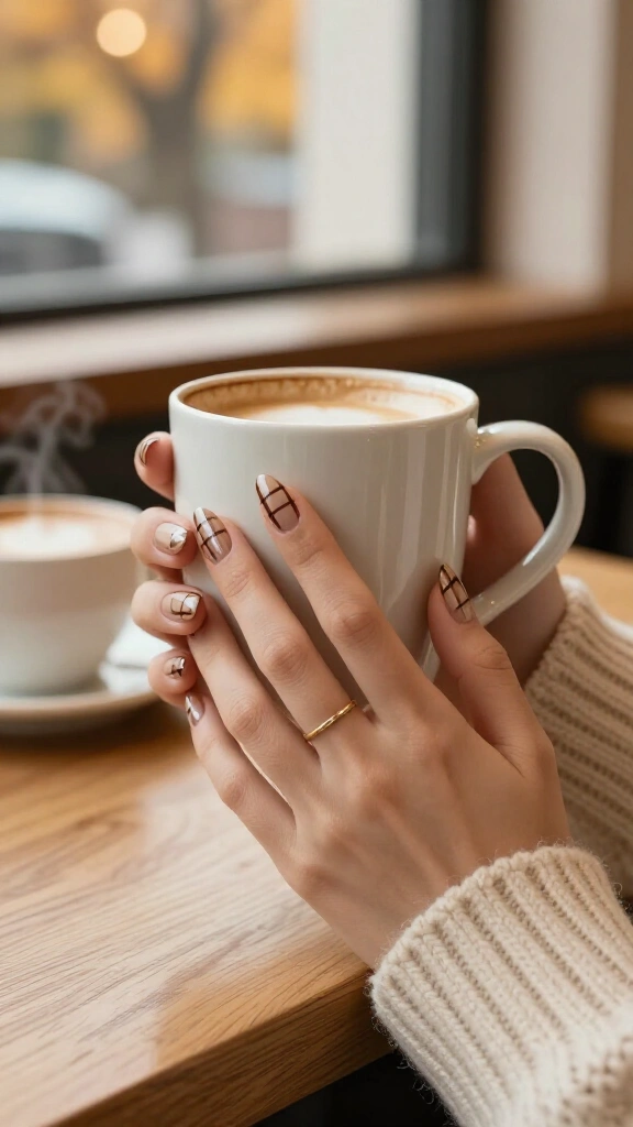 Espresso & Latte Neutral Micro-Plaid