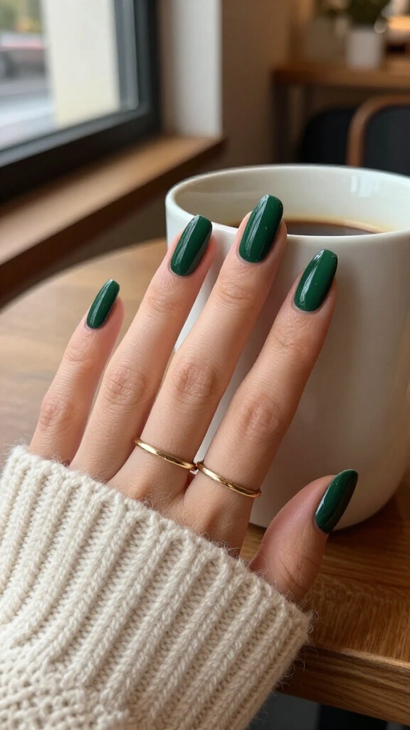 Matte forest green with glossy tips