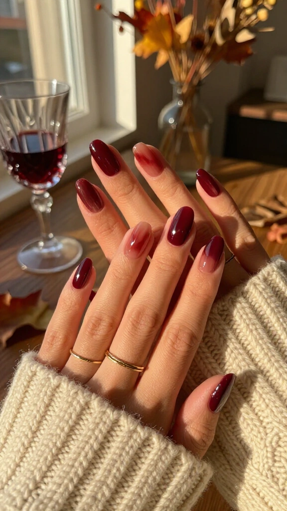 Cranberry wine jelly nails