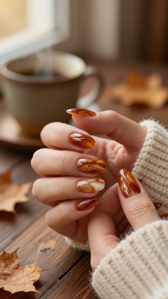 Burnt caramel marble