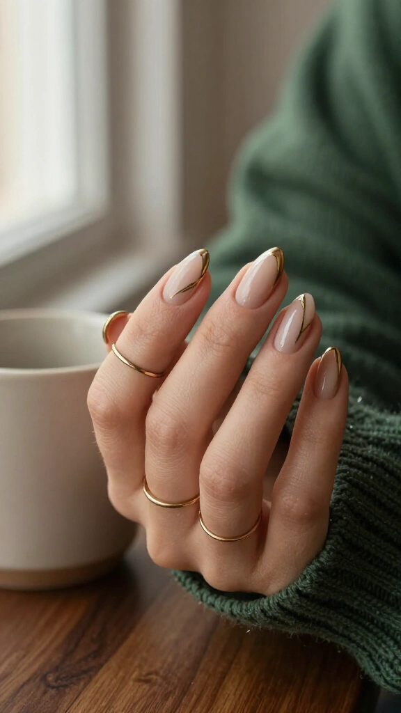 Antique brass negative space lines