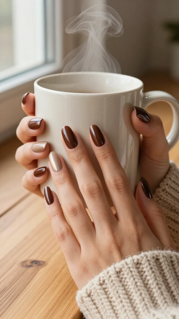 Rich Chocolate Glaze Coffin Nails
