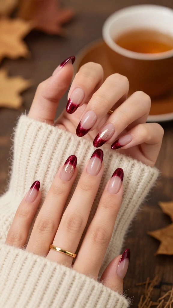 Cranberry Cat-Eye Velvet Tips