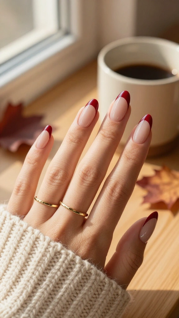 Deep Wine Micro-French Tips