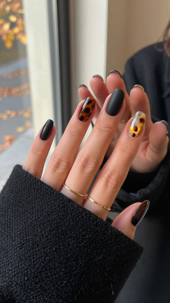 Half-and-Half Matte Black & Tortie