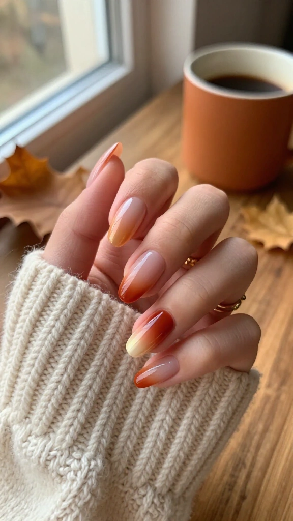 Blushing Terracotta Aura Nails