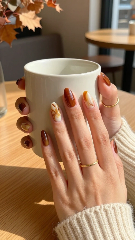 Swirled Caramel Macchiato Marble