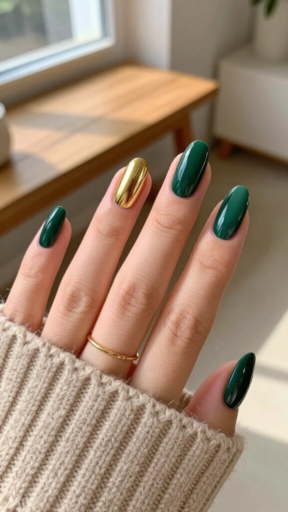 Forest Green with Ultra-Fine Geometric Lines