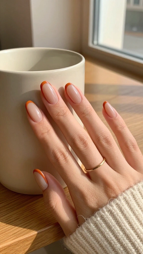 Burnt orange French outline