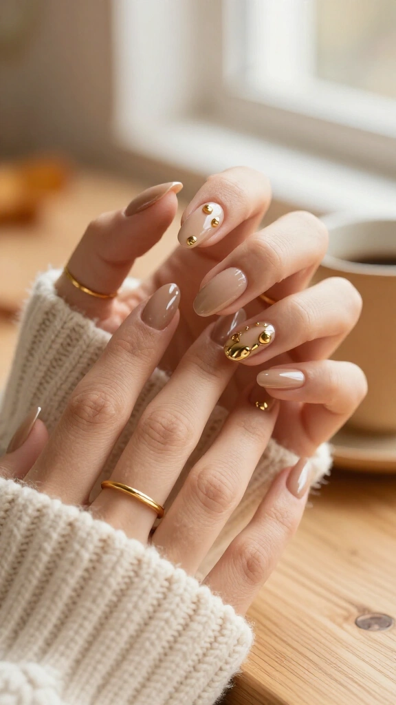 Molten gold droplet accents