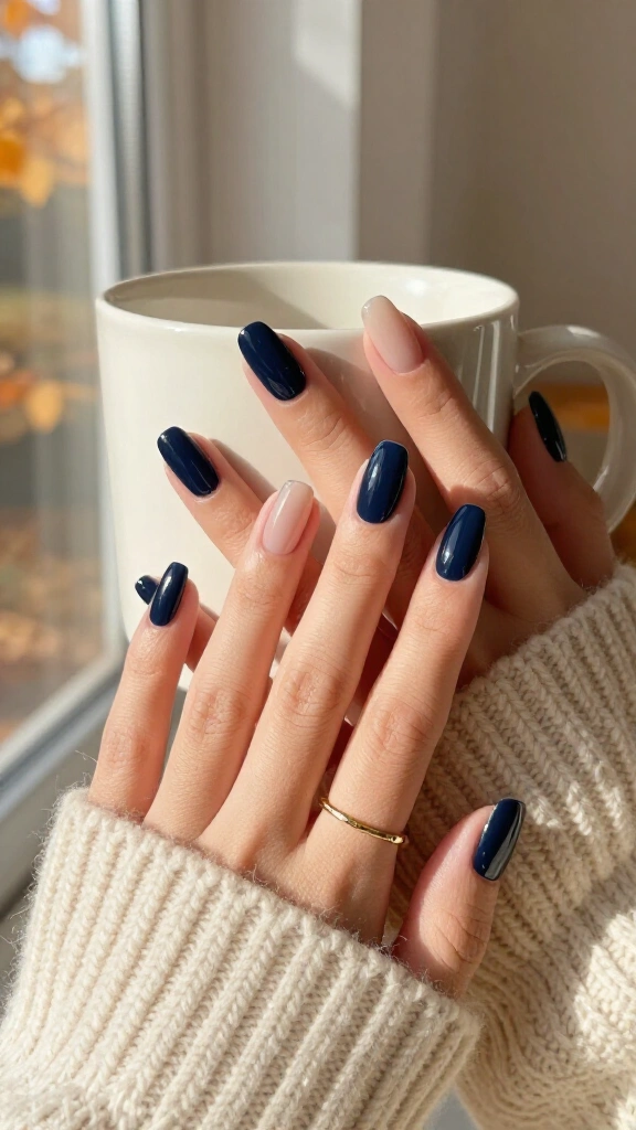 Midnight navy half-moons