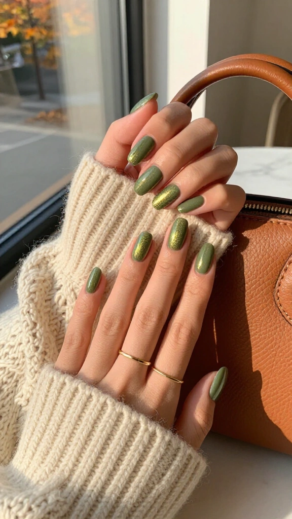 Frosted Olive Micro-Shimmer
