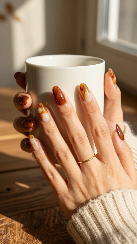 Warm Toffee & Caramel Marble