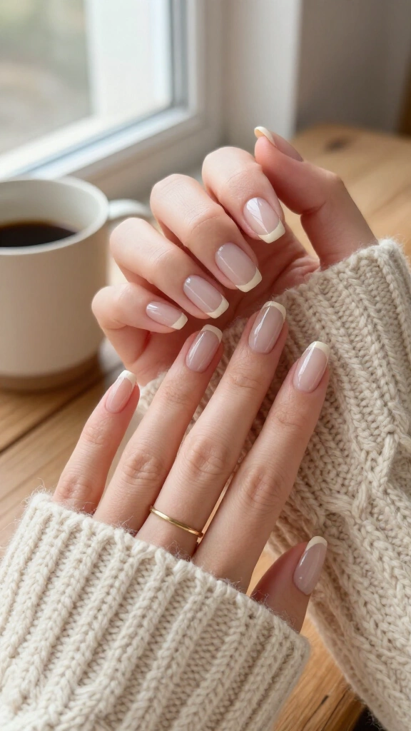 Creamy Oat Milk French Tips