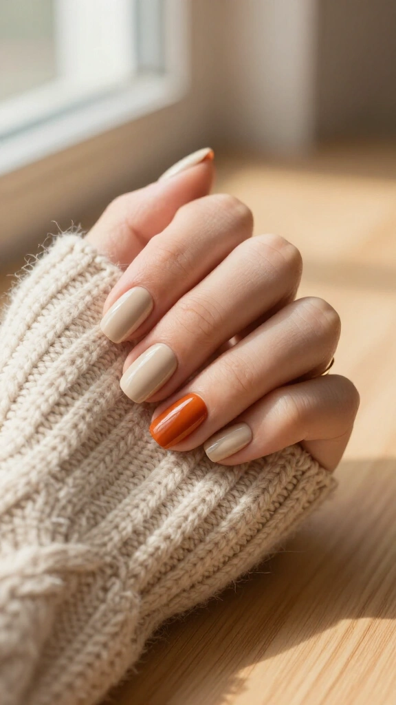 Crisp Linen & Pumpkin Accent