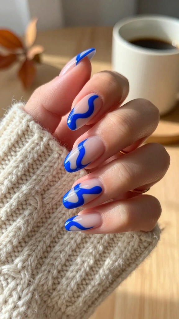 Electric Royal Blue Abstract Swirls