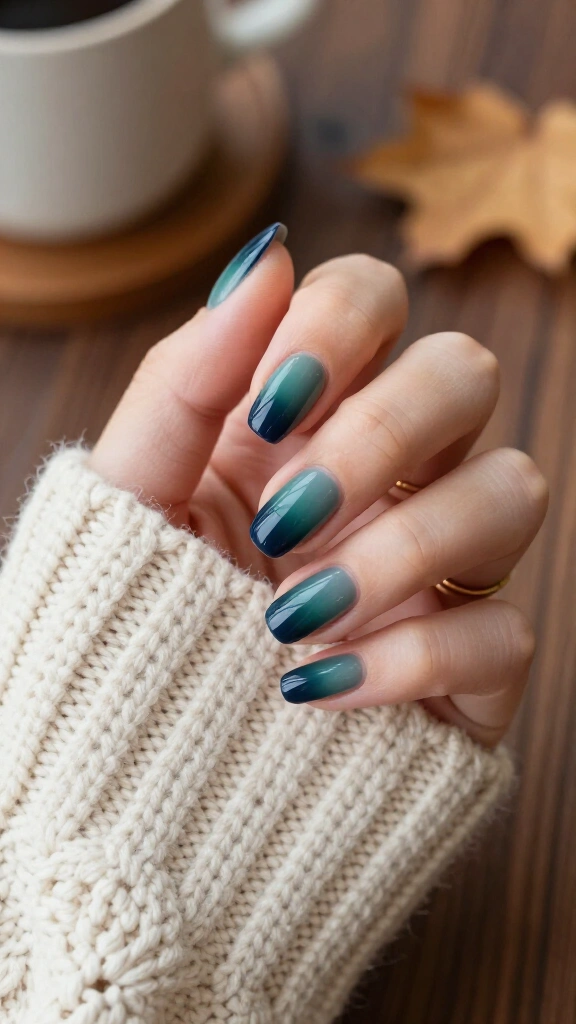 Teal-Tinged Ocean Storm Gradient