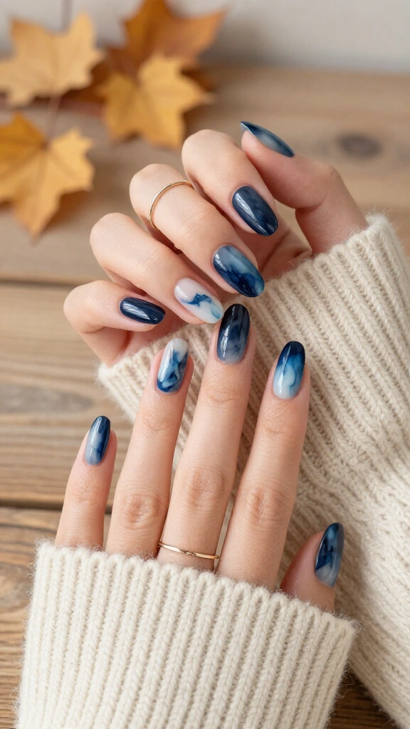 Smudged Blue Watercolor Marble