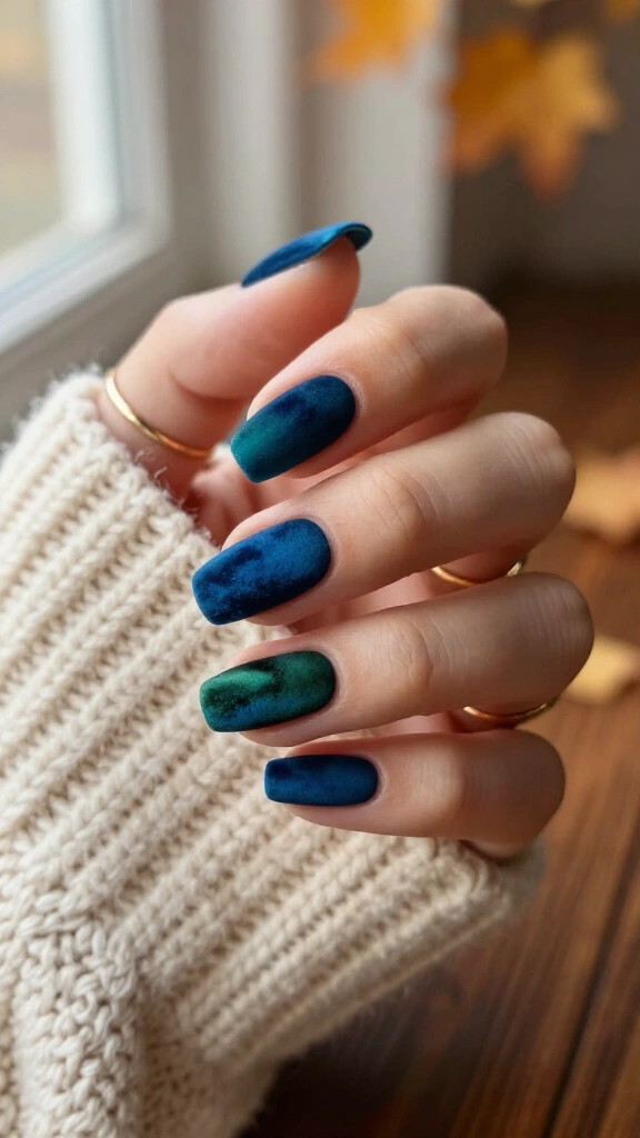 Rich Peacock Blue in Velvet Matte