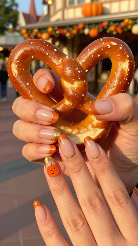 Mickey Pumpkin French Tips