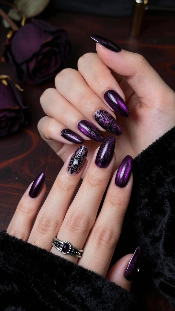 Haunted Mansion Purple & Black Velvet