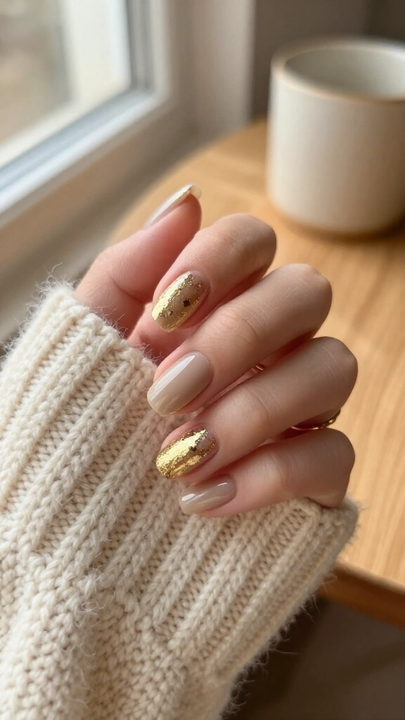 Cashmere Taupe with Gold Foil