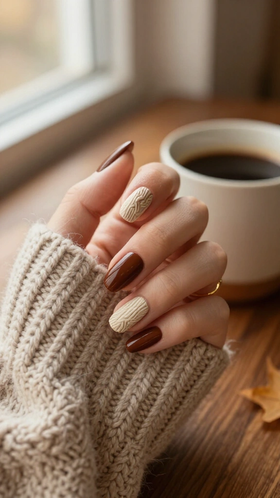 Rich Mocha Cable Texture
