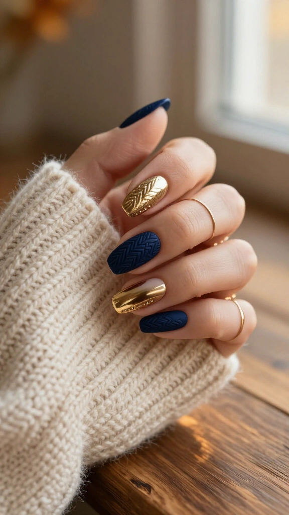 Midnight Navy Cashmere with Gold Chrome