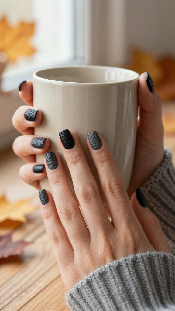 Charcoal Black Matte Knit