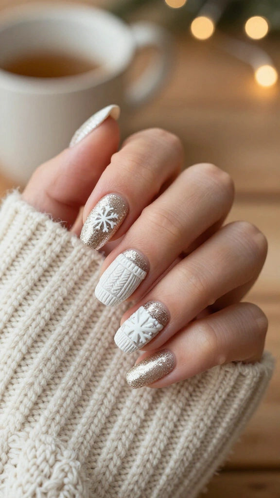 Champagne Sparkle with Nordic Knit Patterns