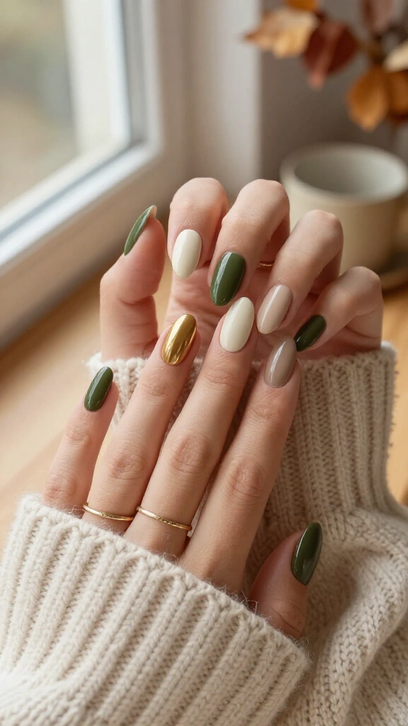 Two-Tone Olive & Taupe Split