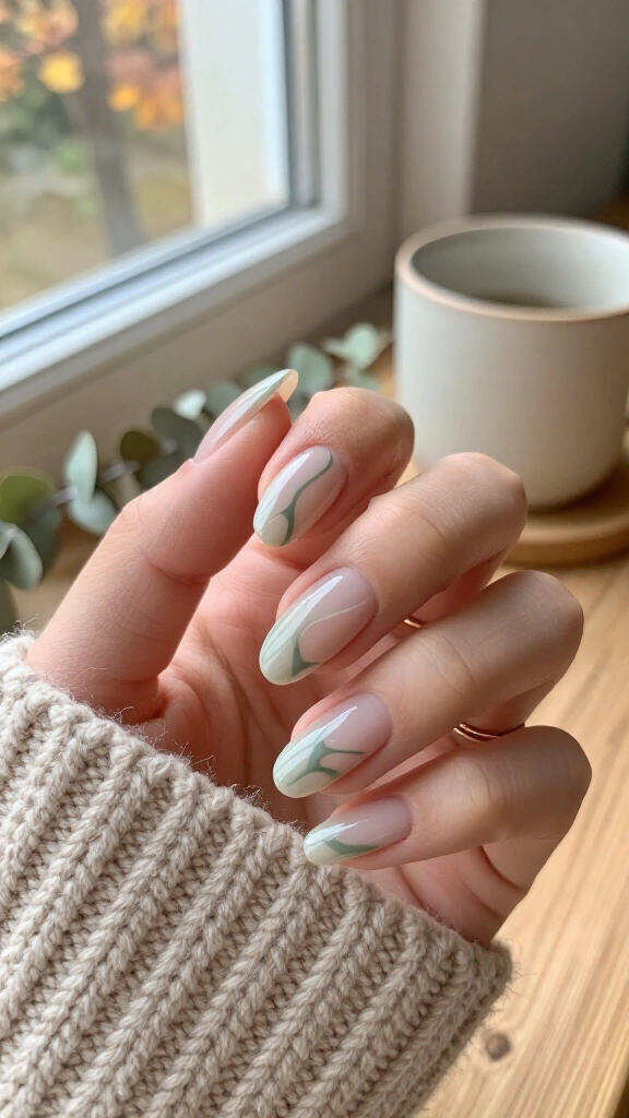 Muted Sage Swirls