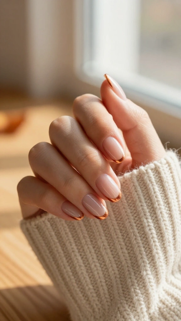 Naked Almond with Copper Cuticle Cuffs